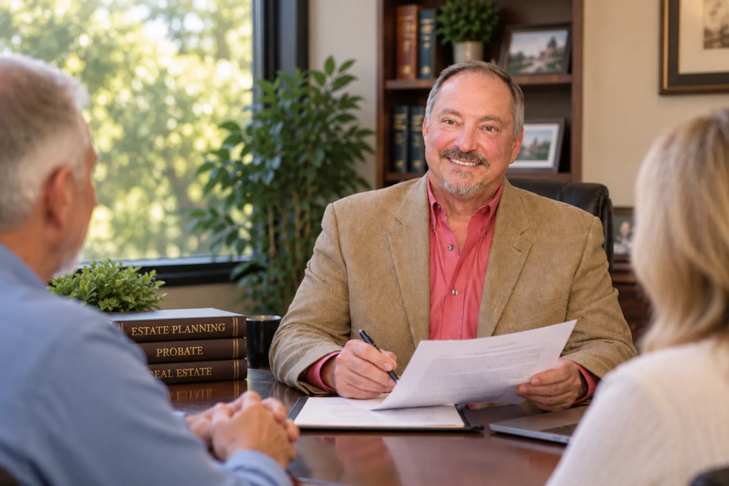 North Texas probate and estate attorney meeting with clients about estate matters